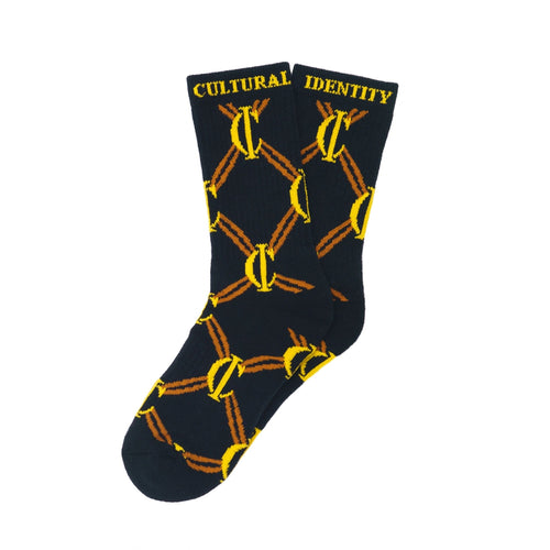 Black gold print Socks