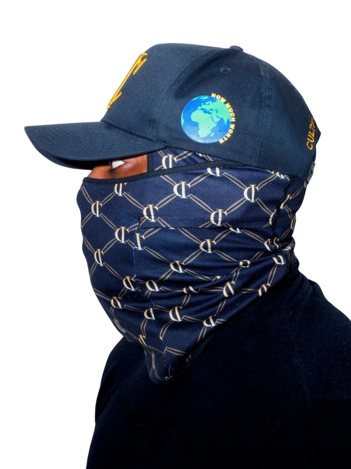 Black Yellow Logo Global Cap