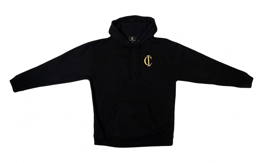 Black Yellow Logo Hoodie