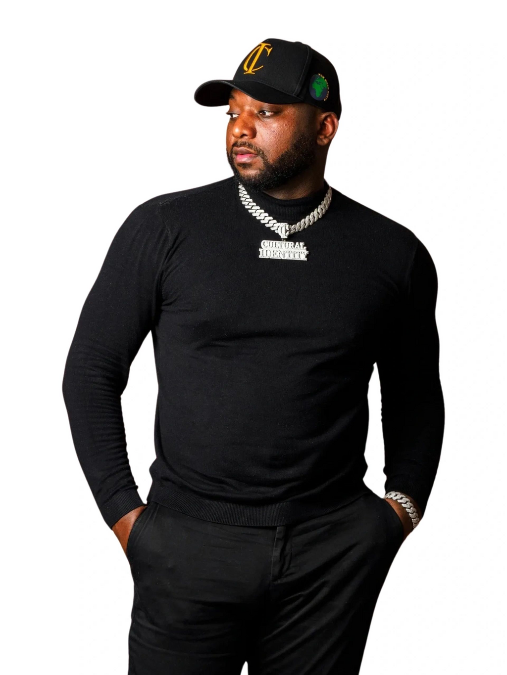 Black Yellow Logo Global Cap