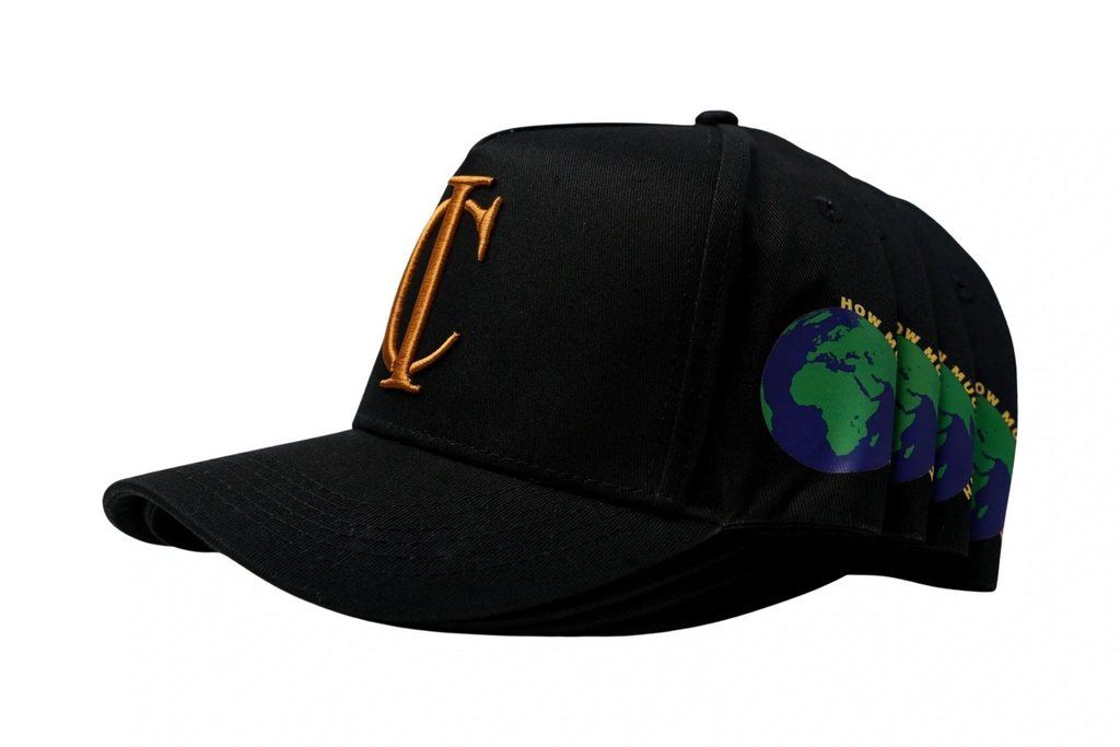 Black Yellow Logo Global Cap