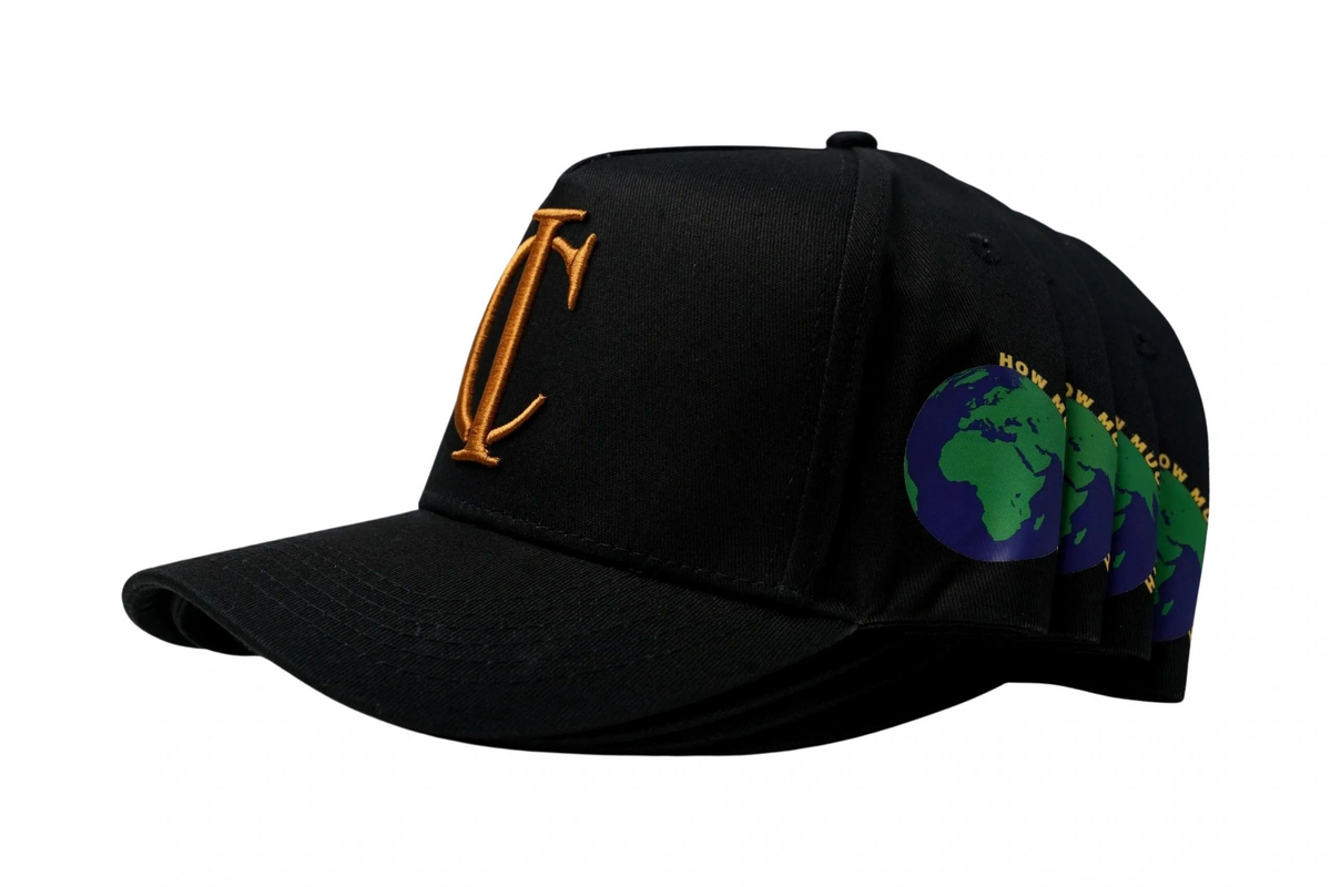 Black Yellow Logo Global Cap