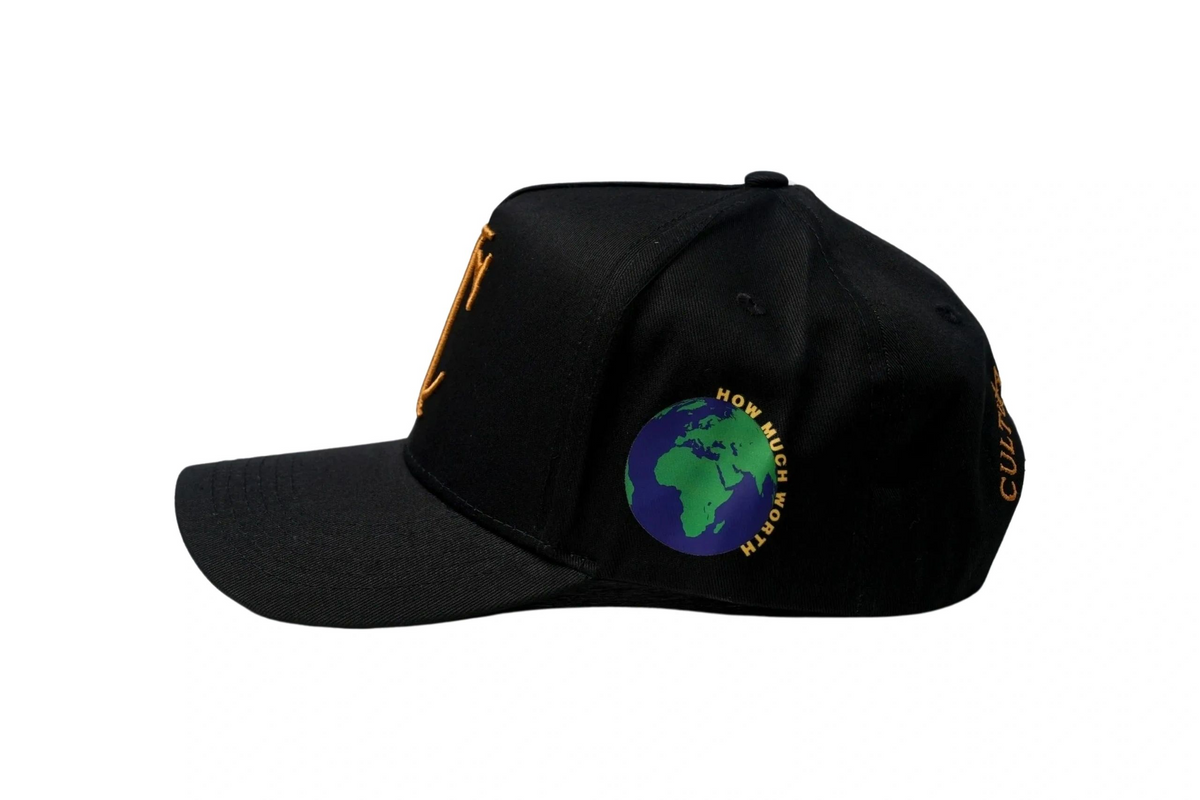 Black Yellow Logo Global Cap