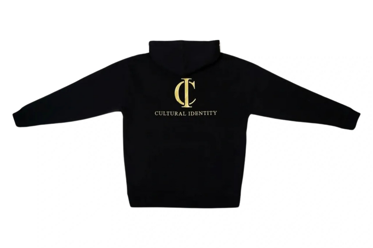 Black Yellow Logo Hoodie