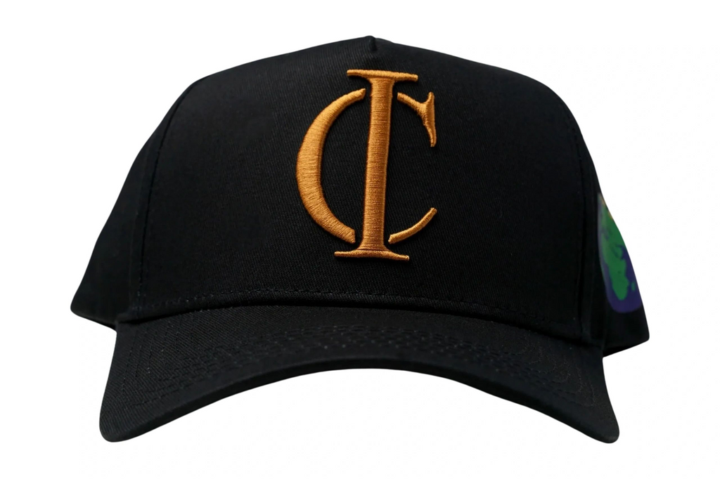 Black Yellow Logo Global Cap