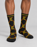 Black gold print Socks