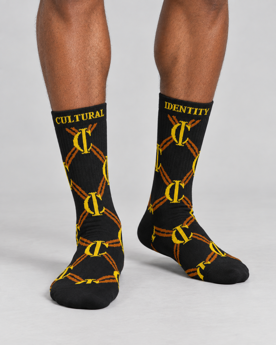 Black gold print Socks