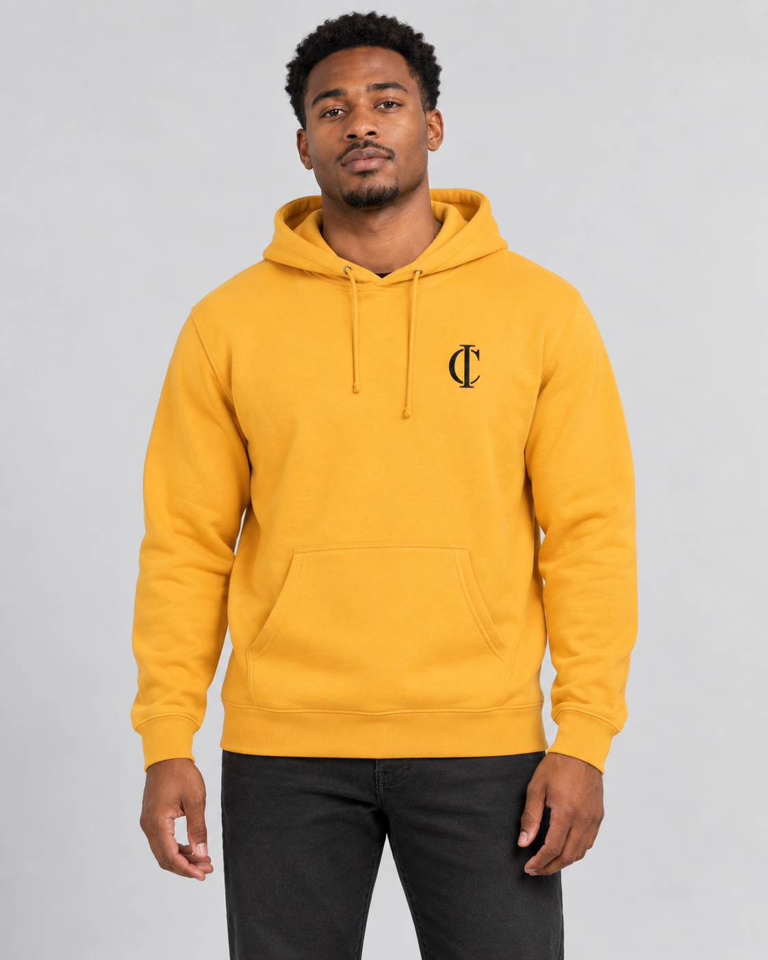 Yellow Black Logo Hoodie